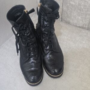 ChanelBlack Leather Women's Boots